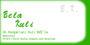 bela kuli business card